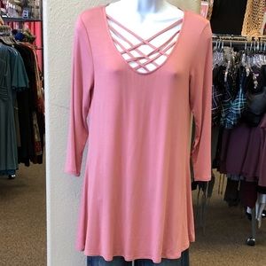 Mauve crisscross top